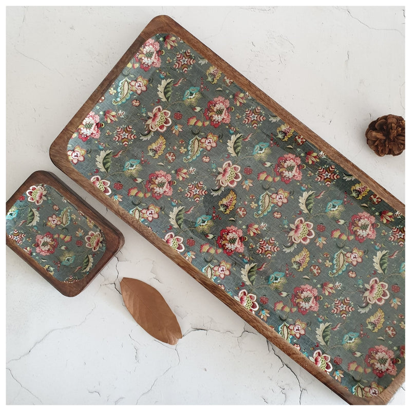 RECTANGLE PLATTER WITH BOWL - EARTHY MEADOW