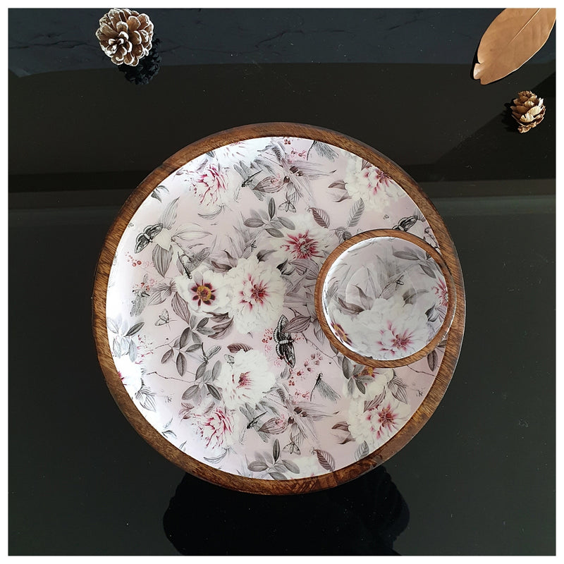 PLATTER - ROUND - FLORAL SERENITY