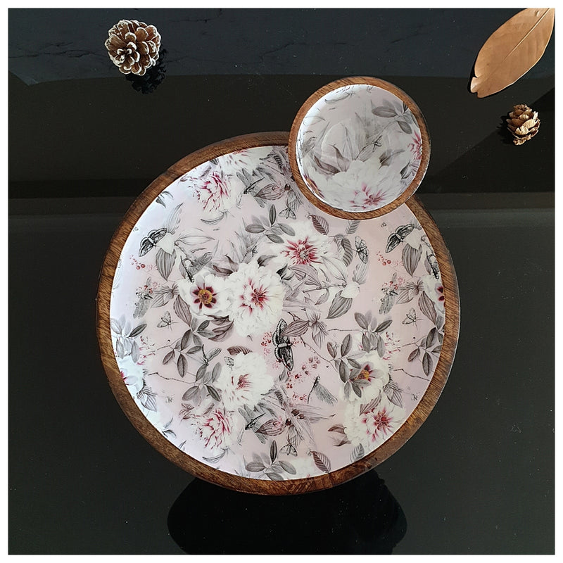 PLATTER - ROUND - FLORAL SERENITY