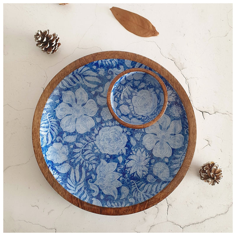 PLATTER - ROUND - BLUE LOTUS