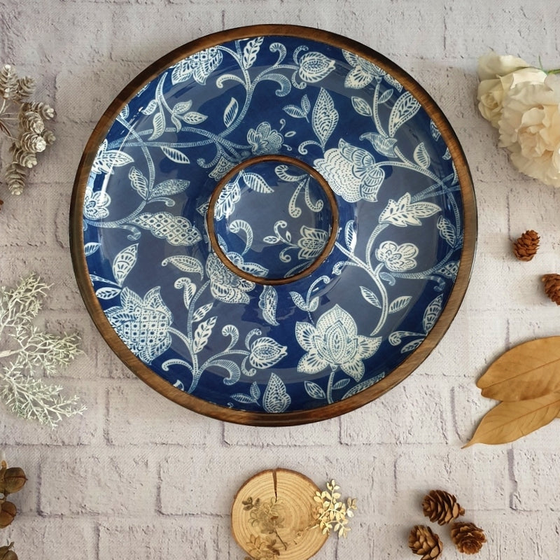 Chip & Dip Platter - Cotton Blue