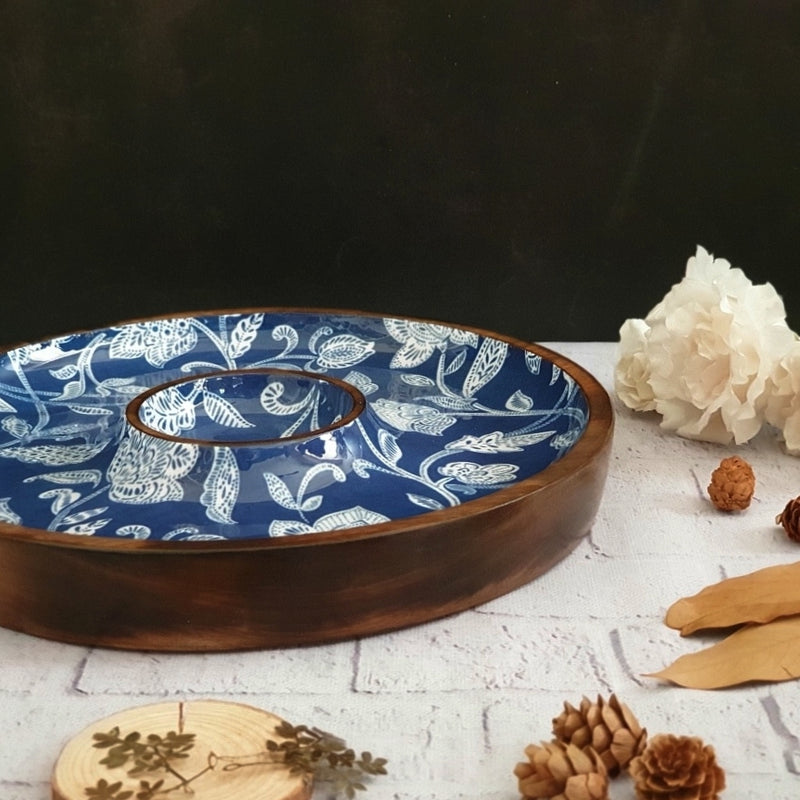 Chip & Dip Platter - Cotton Blue