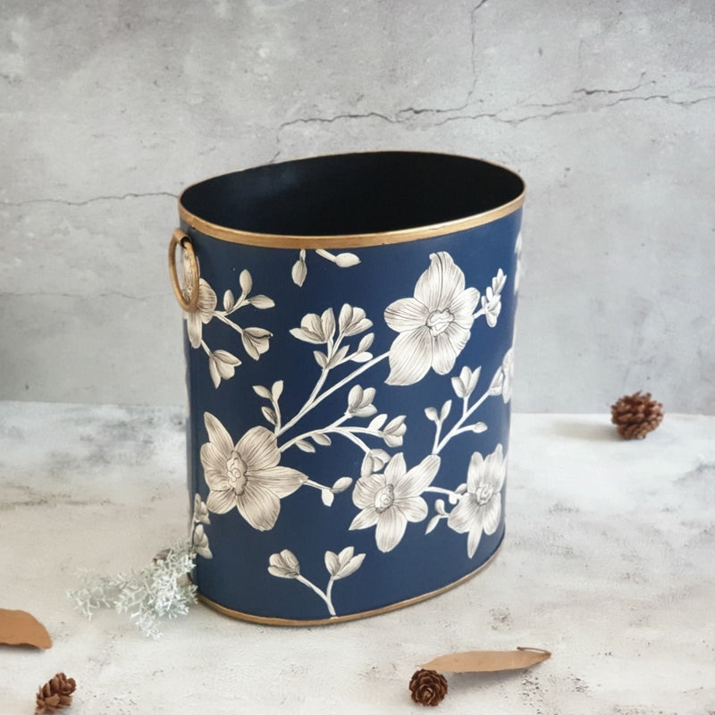 HAND PAINTED - PAPER BIN - BLOOMING HIBISCUS