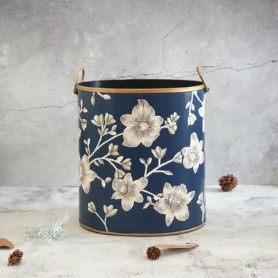 HAND PAINTED - PAPER BIN - BLOOMING HIBISCUS