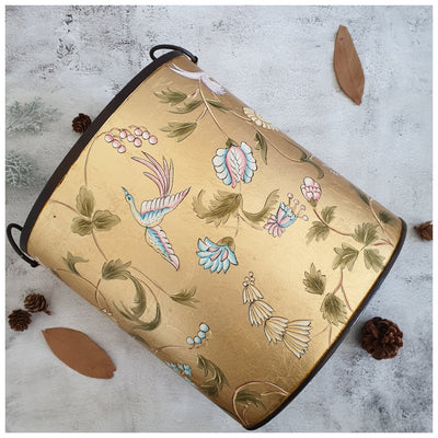 HAND PAINTED - PAPER BIN - GOLDEN LEAF
