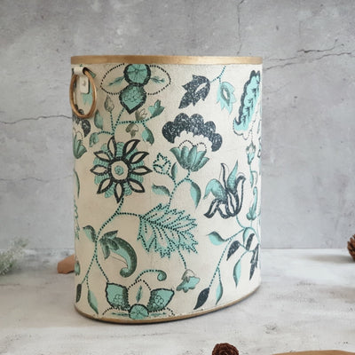 HAND PAINTED - PAPER BIN - FLORAL SERENITY DISTRESS VINTAGE