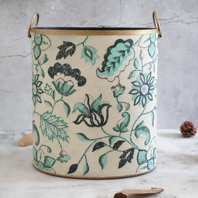 HAND PAINTED - PAPER BIN - FLORAL SERENITY DISTRESS VINTAGE