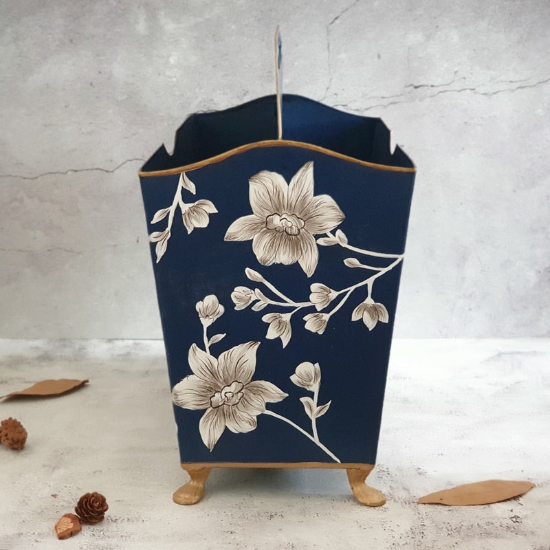 HAND PAINTED - MAGAZINE RACK - BLOOMING HIBISCUS