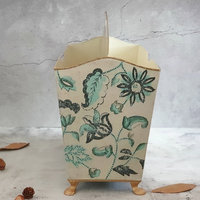 HAND PAINTED - MAGAZINE RACK - FLORAL SERENITY DISTRESS VINTAGE