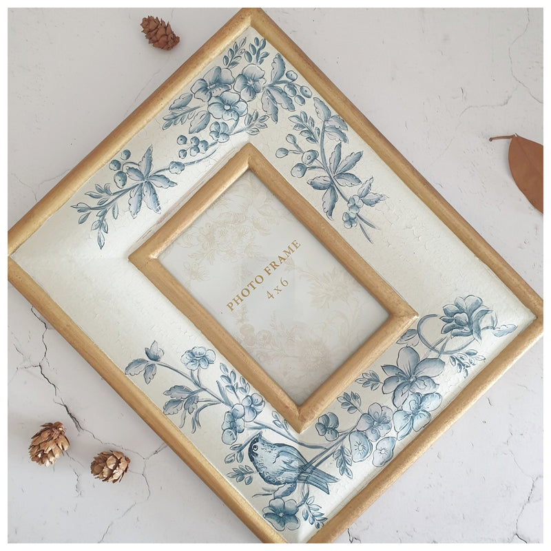 Photo Frame - Hand Painted - White Summer (4"x6")