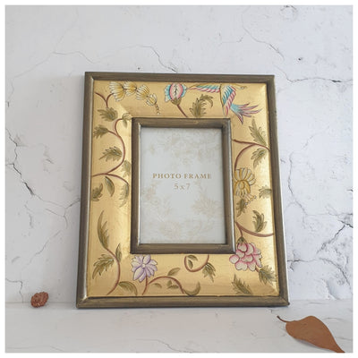 Photo Frame - Hand Painted - Golden Leaf (5"x7")