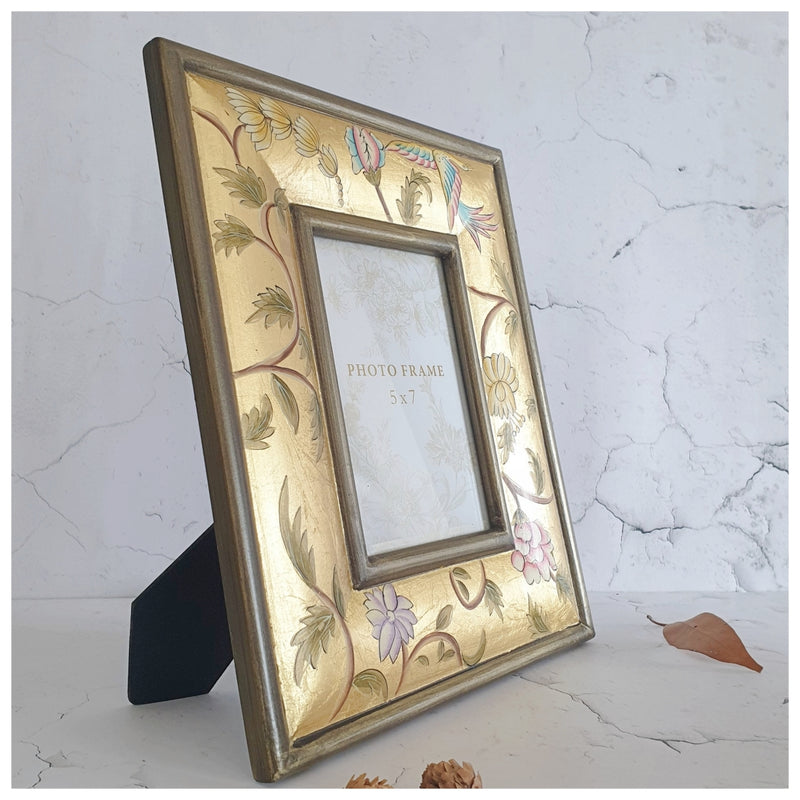 Photo Frame - Hand Painted - Golden Leaf (5"x7")