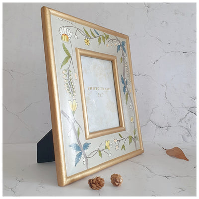 Photo Frame - Hand Painted - Grey Blossom (5"x7")