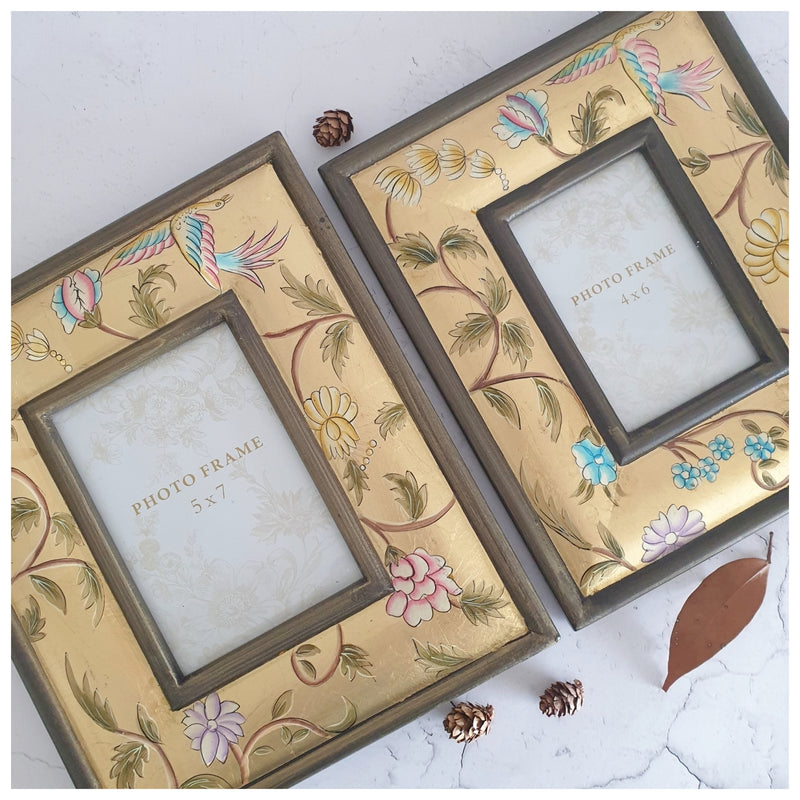 Photo Frame - Hand Painted - Golden Leaf (Set of 2)