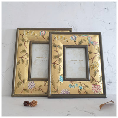 Photo Frame - Hand Painted - Golden Leaf (Set of 2)