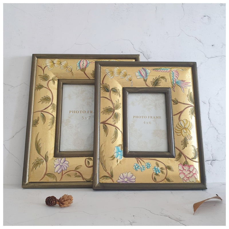 Photo Frame - Hand Painted - Golden Leaf (Set of 2)