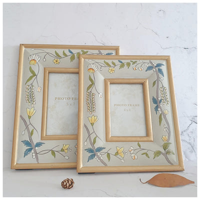 Photo Frame - Hand Painted - Grey Blossom (Set of 2)