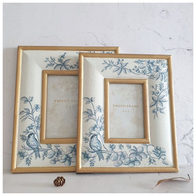 Photo Frame - Hand Painted - White Summer (Set of 2)