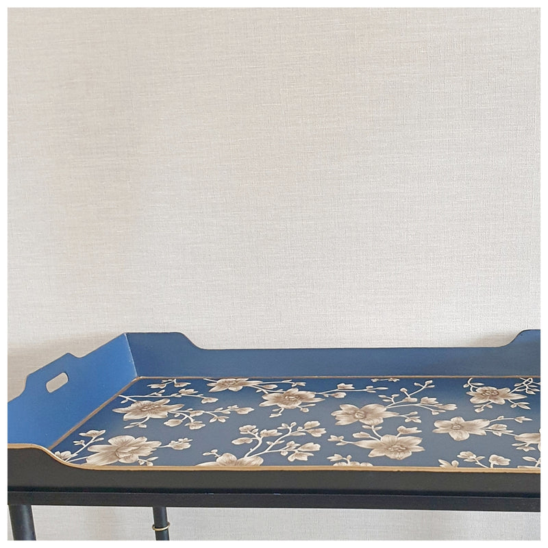 HAND PAINTED - TABLE - RECTANGLE - BLOOMING HIBISCUS