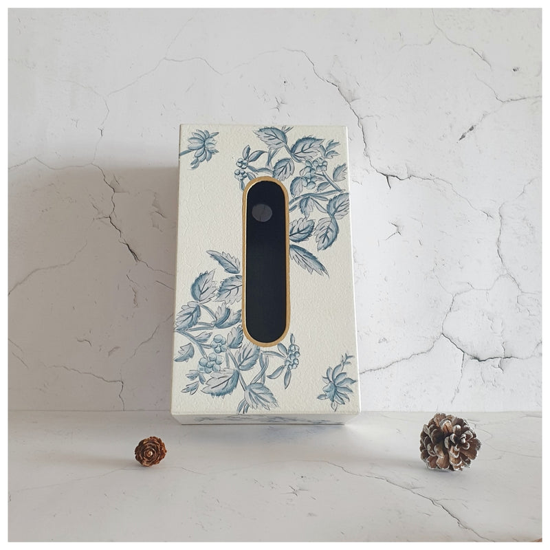 HAND PAINTED - TISSUE BOX - WHITE SUMMER