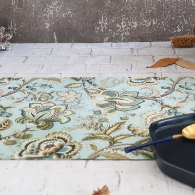WIPE CLEAN TABLEMATS/PLACEMATS - SKY BLUE FLORAL