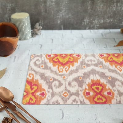 WIPE CLEAN TABLEMATS/PLACEMATS - ORANGE IKAT