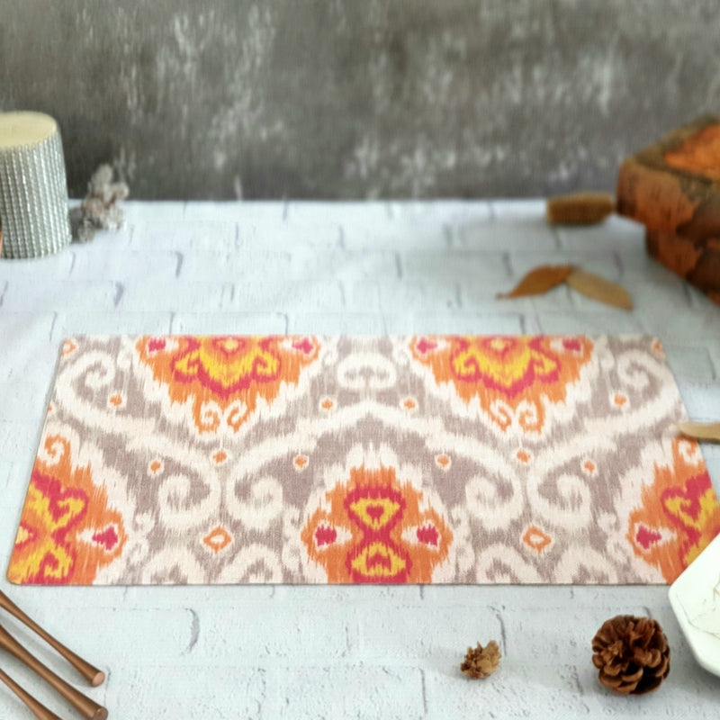 WIPE CLEAN TABLEMATS/PLACEMATS - ORANGE IKAT