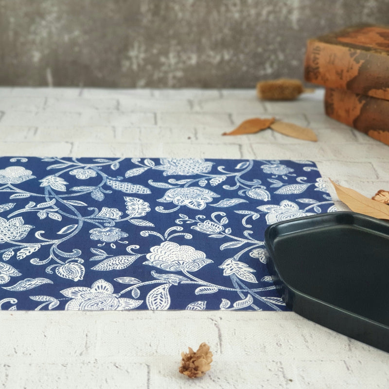 WIPE CLEAN TABLEMATS/PLACEMATS - COTTON BLUE