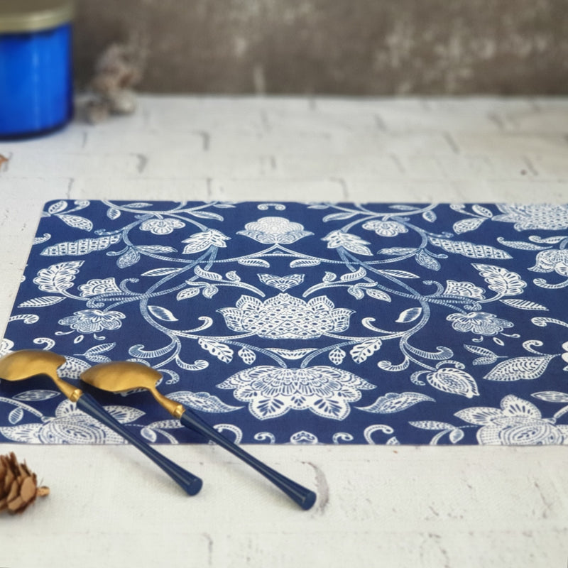 WIPE CLEAN TABLEMATS/PLACEMATS - COTTON BLUE