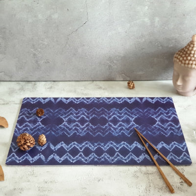 WIPE CLEAN TABLEMATS/PLACEMATS - TRIBAL IKAT BLUE