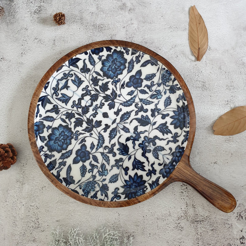 PIZZA PAN - MEDIUM - INDIGO BLUE FLORAL