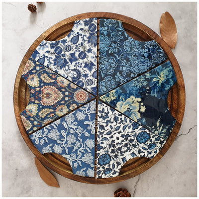 PIZZA/PIE WITH WOODEN BOARD - CERULEAN COLLECTION