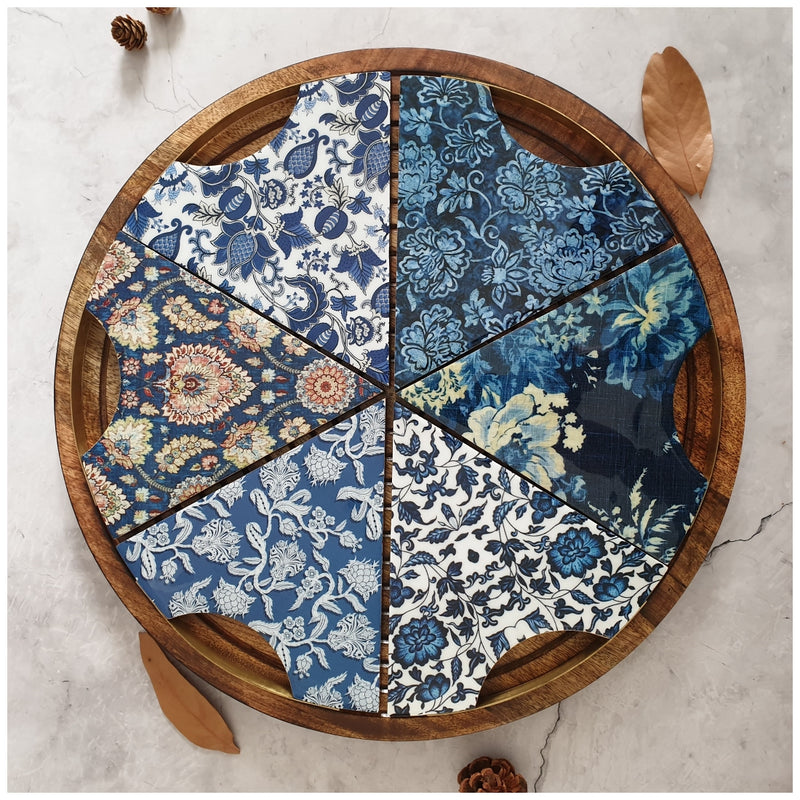 PIZZA/PIE WITH WOODEN BOARD - CERULEAN COLLECTION