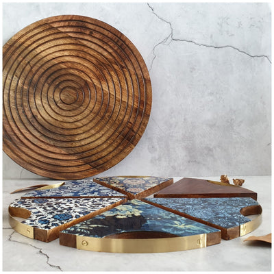PIZZA/PIE WITH WOODEN BOARD - CERULEAN COLLECTION