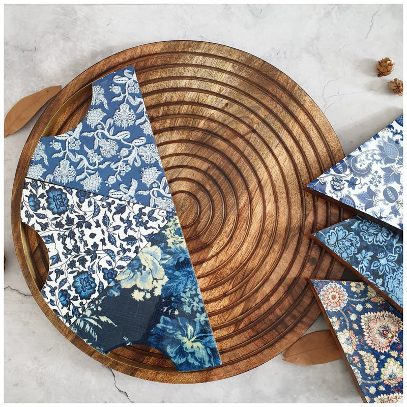 PIZZA/PIE WITH WOODEN BOARD - CERULEAN COLLECTION