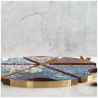 PIZZA/PIE WITH WOODEN BOARD - CERULEAN COLLECTION