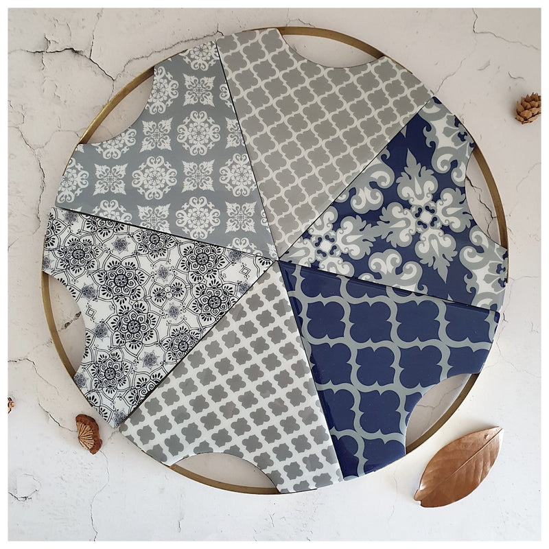 PIZZA/PIE SET OF 6 - DUSKY GREY
