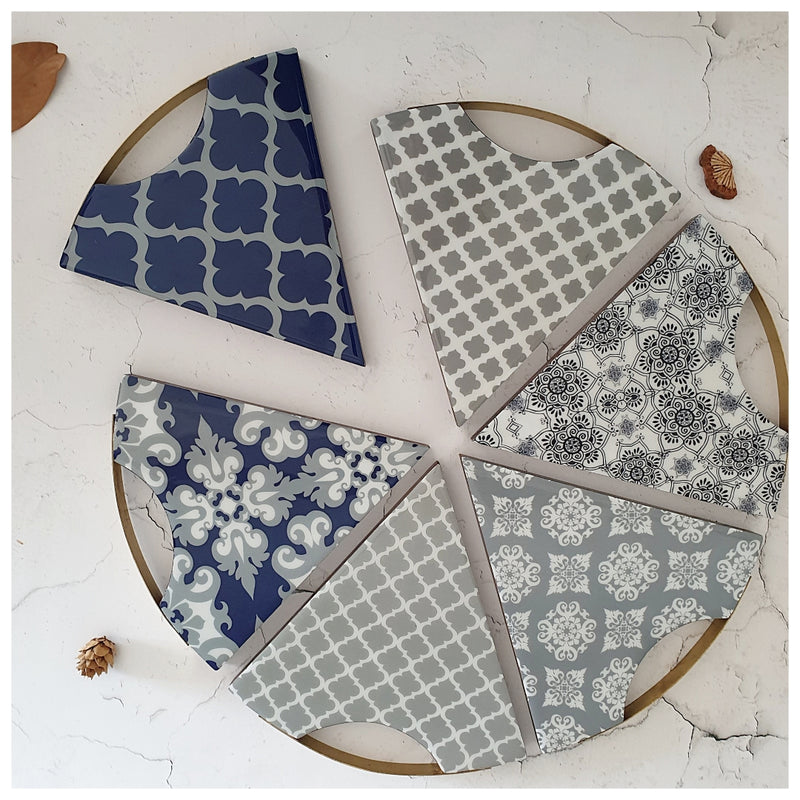 PIZZA/PIE SET OF 6 - DUSKY GREY