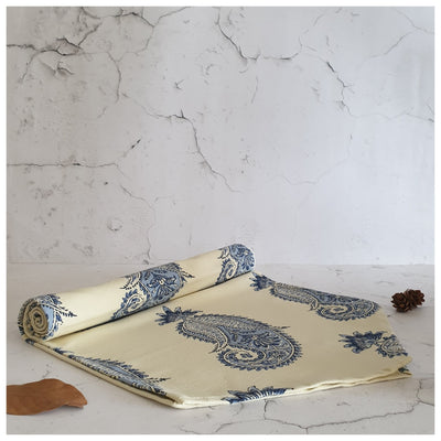 TABLE RUNNER IN COTTON - PAISLEY BLUES