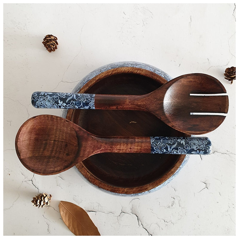 SALAD BOWL - MEDIUM - WOODEN SERVERS - INK IVY