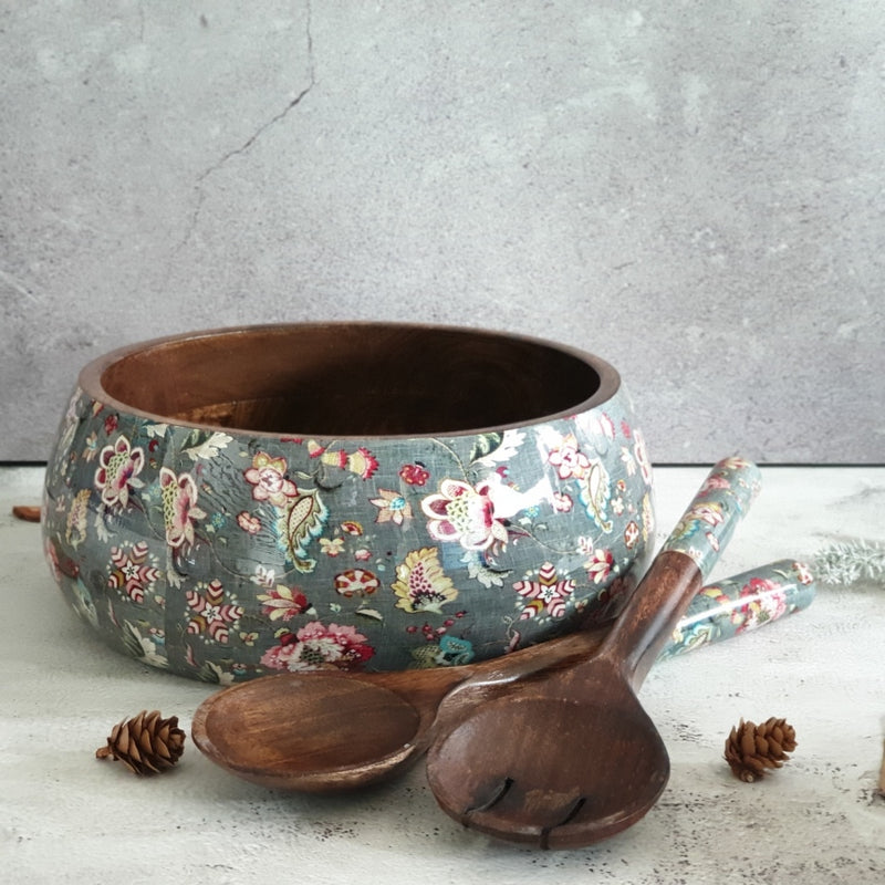 Salad Bowl - Large - Wooden Servers - Earthy Meadow