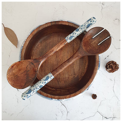 Salad Bowl - Large - Wooden Servers - White Lotus