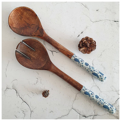 Salad Bowl - Large - Wooden Servers - White Lotus