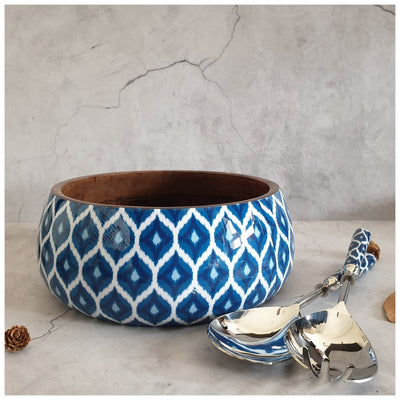 Salad Bowl - Large - Stainless Steel Servers - Ikat