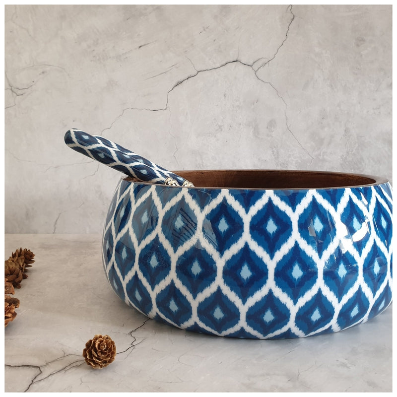 Salad Bowl - Large - Stainless Steel Servers - Ikat