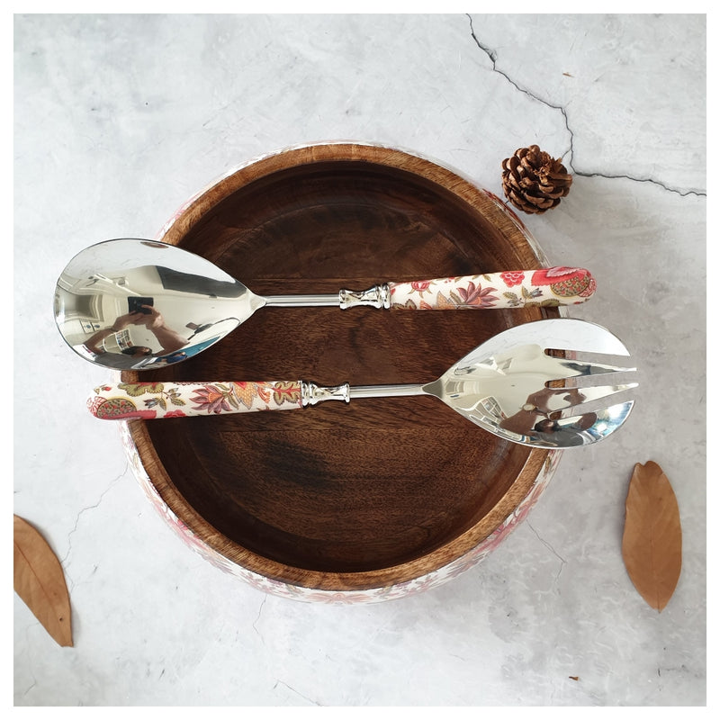 Salad Bowl - Large - Stainless Steel Servers - Kalamkari