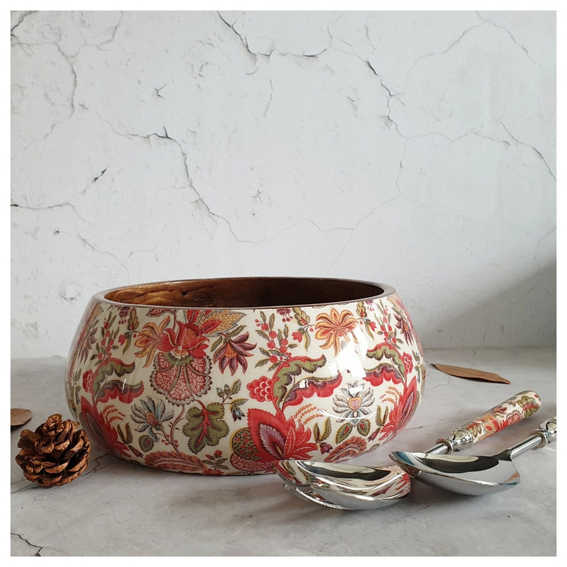 Salad Bowl - Large - Stainless Steel Servers - Kalamkari
