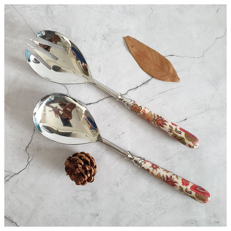 Salad Bowl - Large - Stainless Steel Servers - Kalamkari