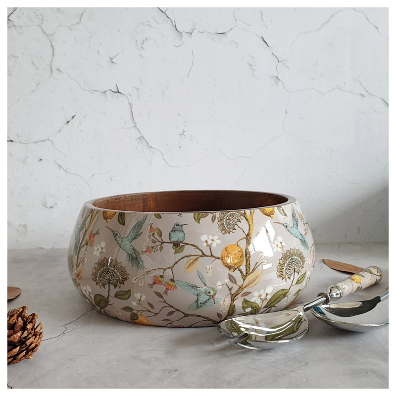 Salad Bowl - Large - Stainless Steel Servers - Humming Bird