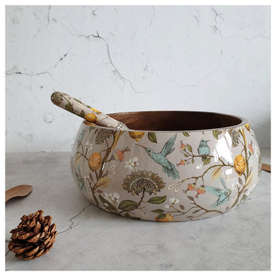 Salad Bowl - Large - Stainless Steel Servers - Humming Bird